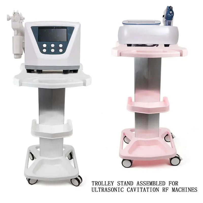 Salon Trolley Stand W/ Wheel Barber Shop Beauty Tool Storage Tray Pink/White Rolling Cart Shelf Hairdressing Supplies - Heidi Ho Your Wellness Pro