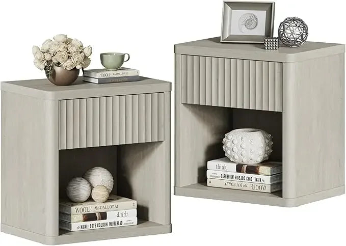 Night Stand with Drawer Storage Bed Side - Heidi Ho Your Wellness Pro