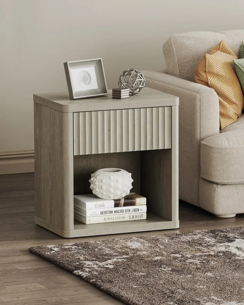 Night Stand with Drawer Storage Bed Side - Heidi Ho Your Wellness Pro