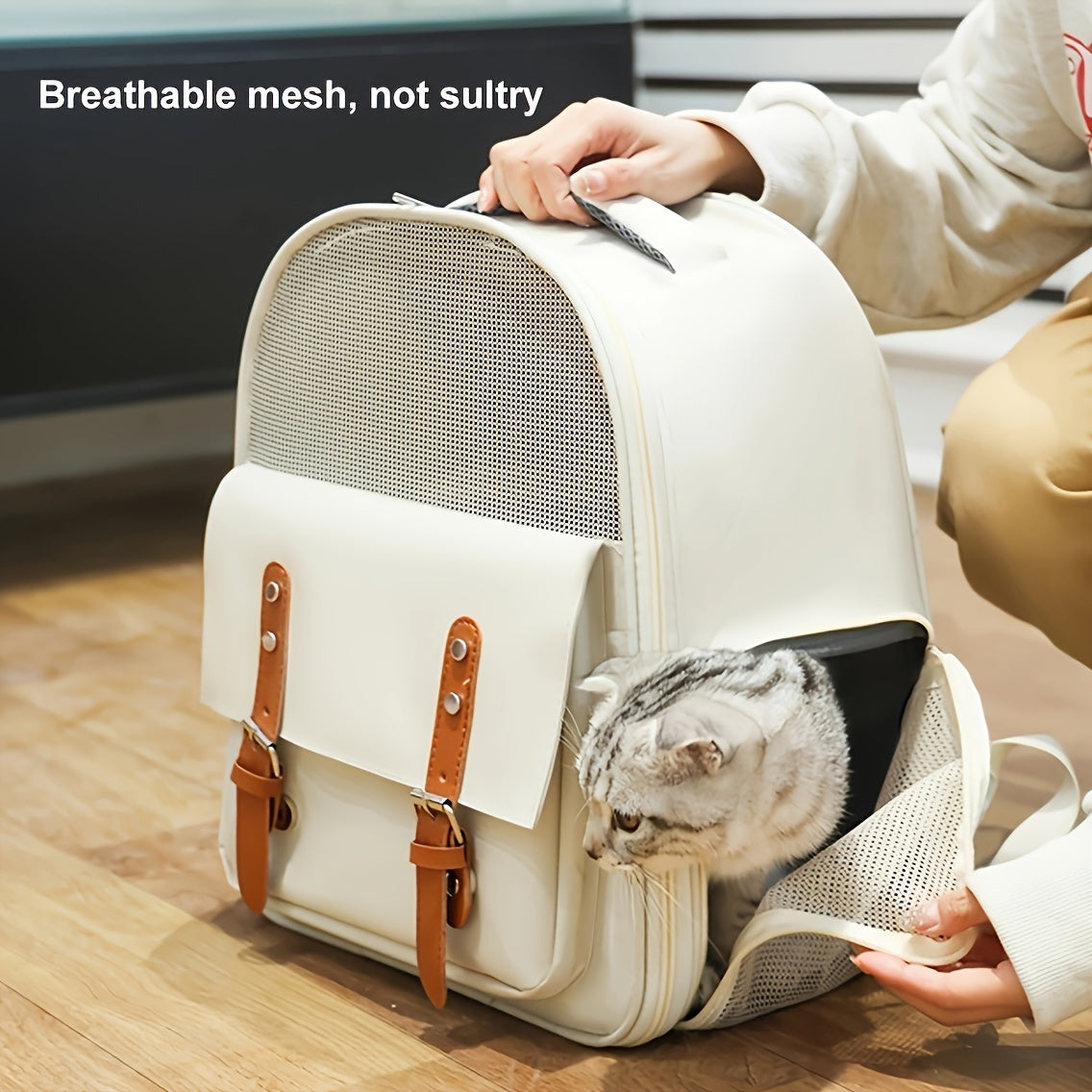 Portable Pet Bag For Cats When Going Out, Breathable Portable Large-capacity Backpack