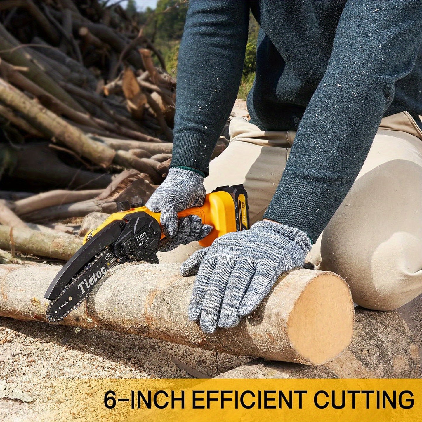 6-Inch 2023 UPGRADE Mini Cordless Chainsaw