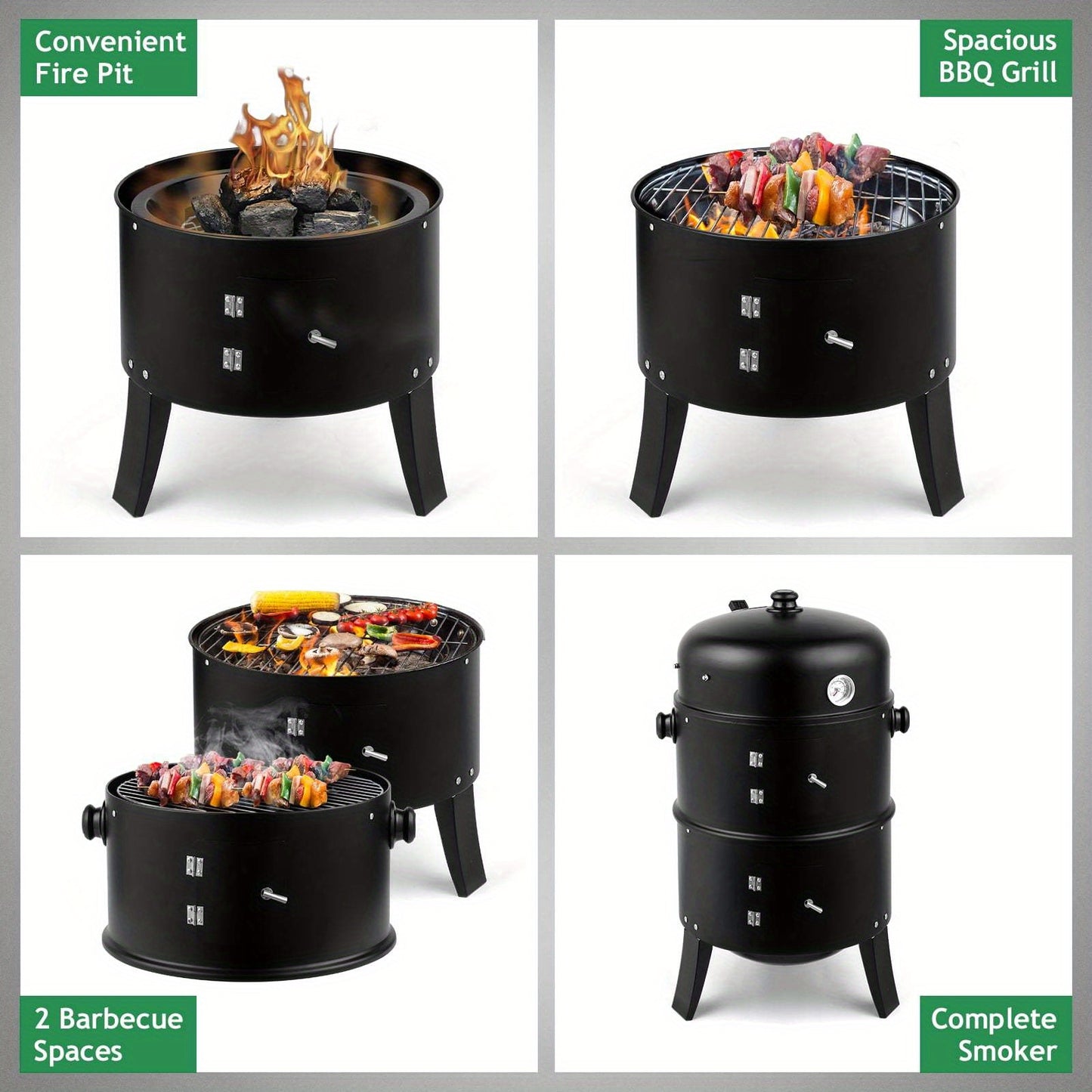 BBQ Charcoal Grill Outdoor Barbecue Pit Smoker