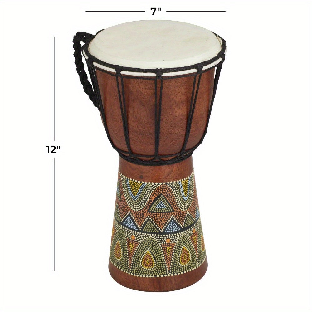 7" x 12" Brown Wood Handmade Djembe Drum