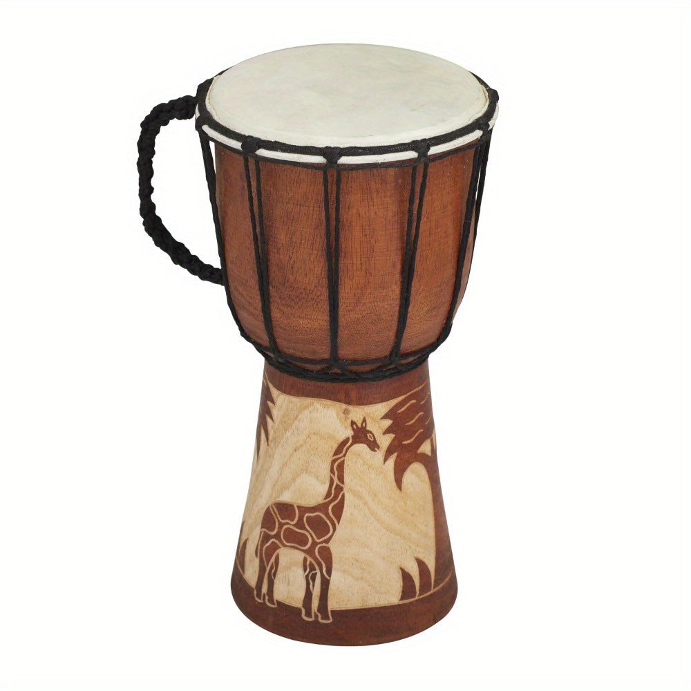 7" x 12" Brown Wood Handmade Djembe Drum