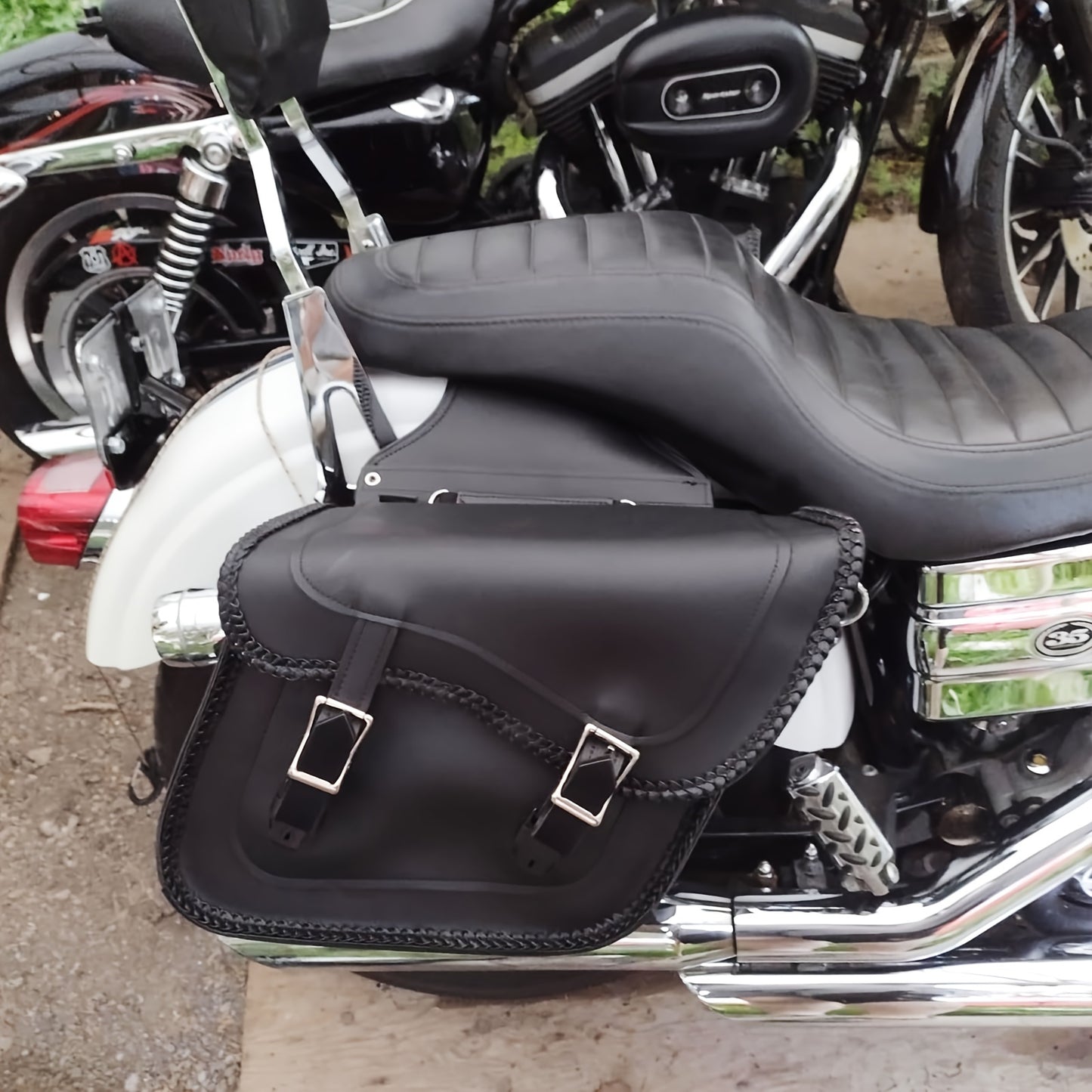 Motorcycle Saddle Bags Synthetic Leather