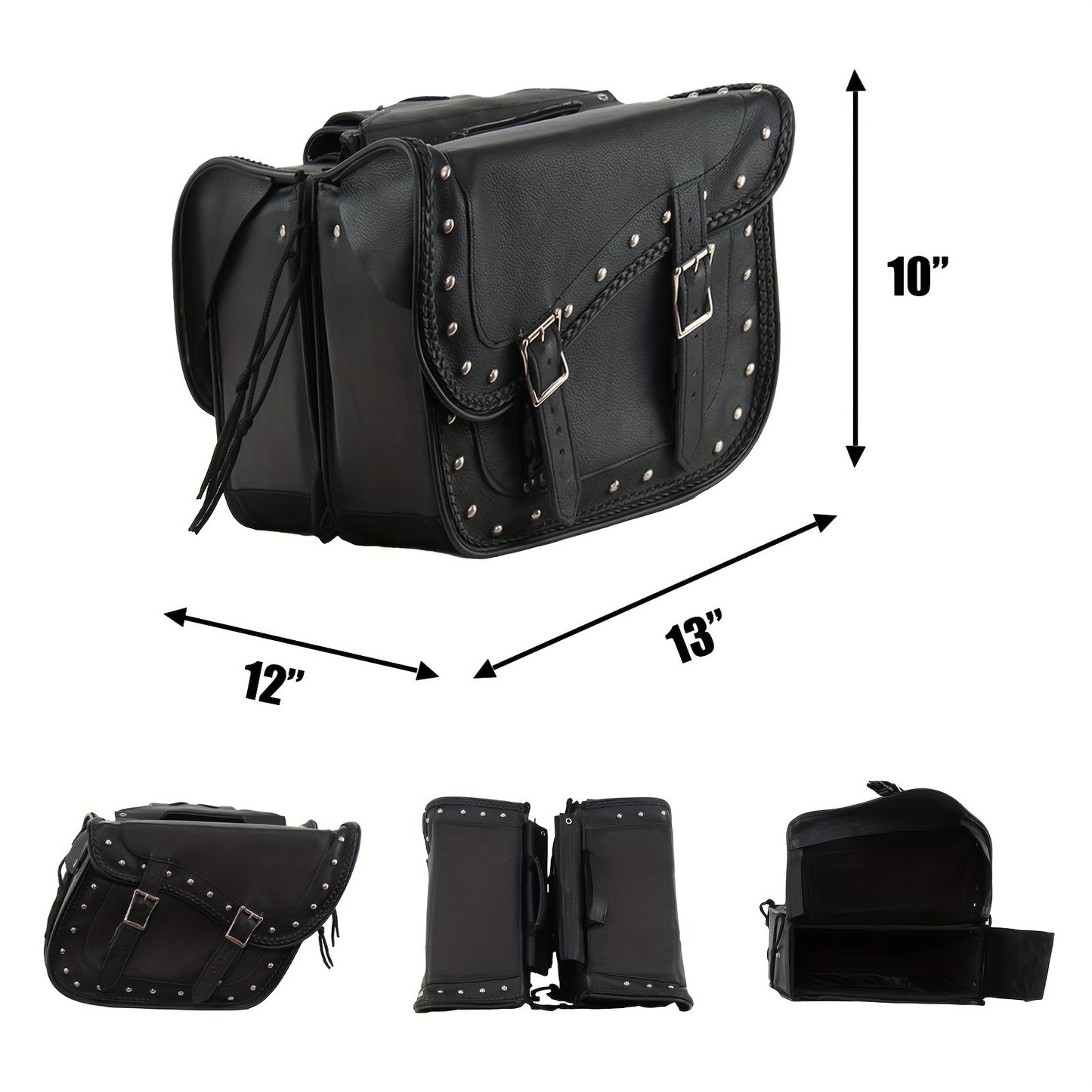 Motorcycle Saddle Bags Synthetic Leather