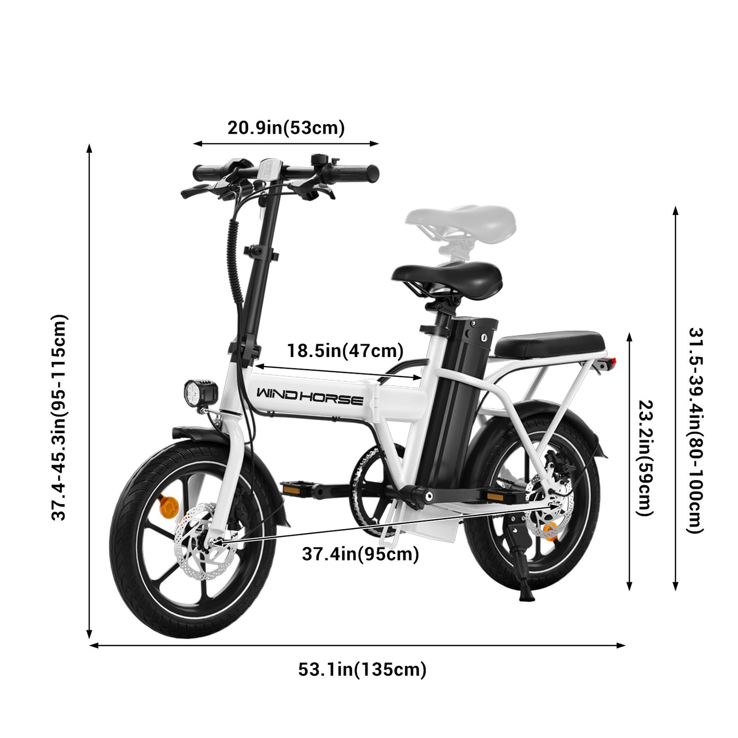 Electric Bike Adult with Adjustable Seat