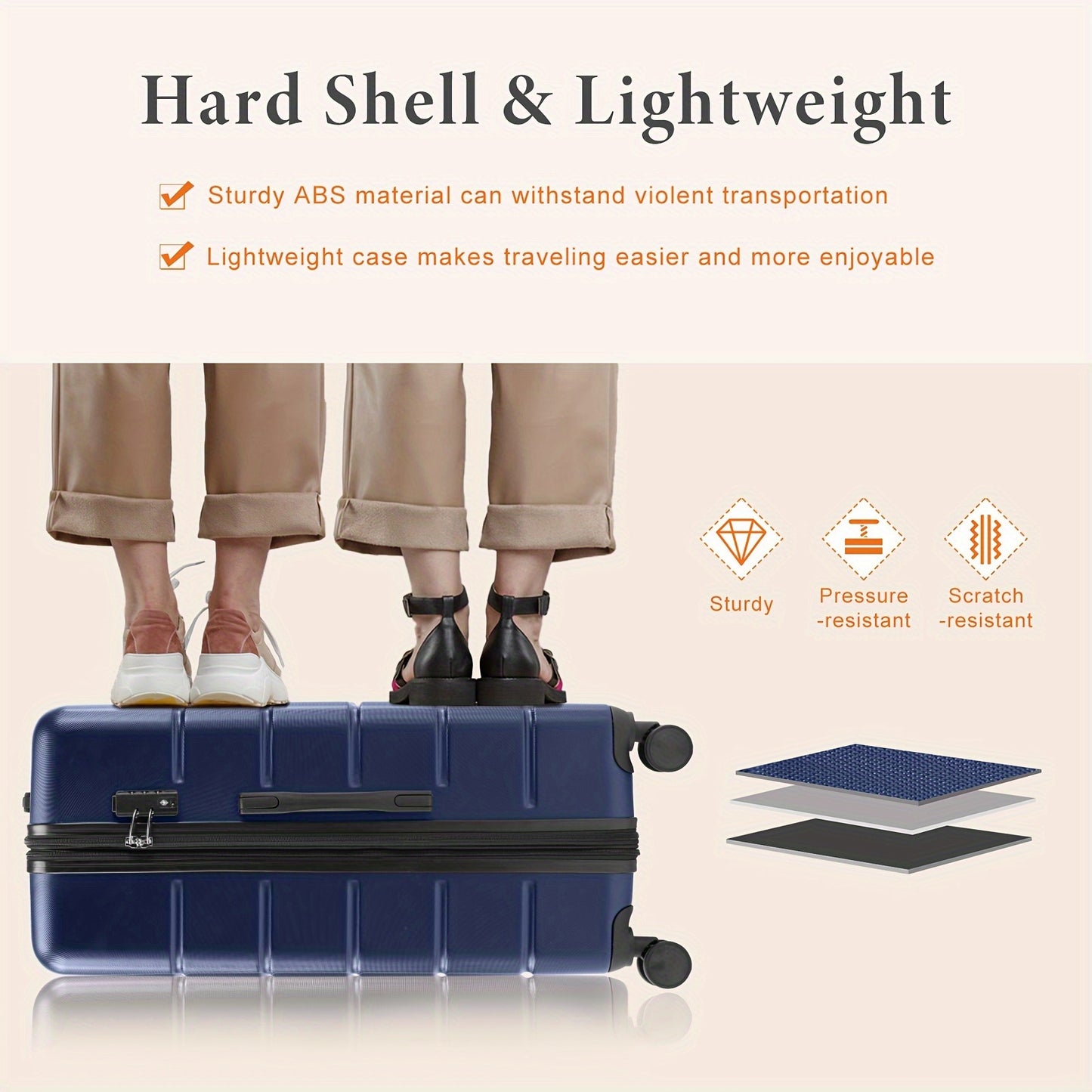 28-Inch Luggage With 4 Double Spinner Wheels - Heidi Ho Your Wellness Pro