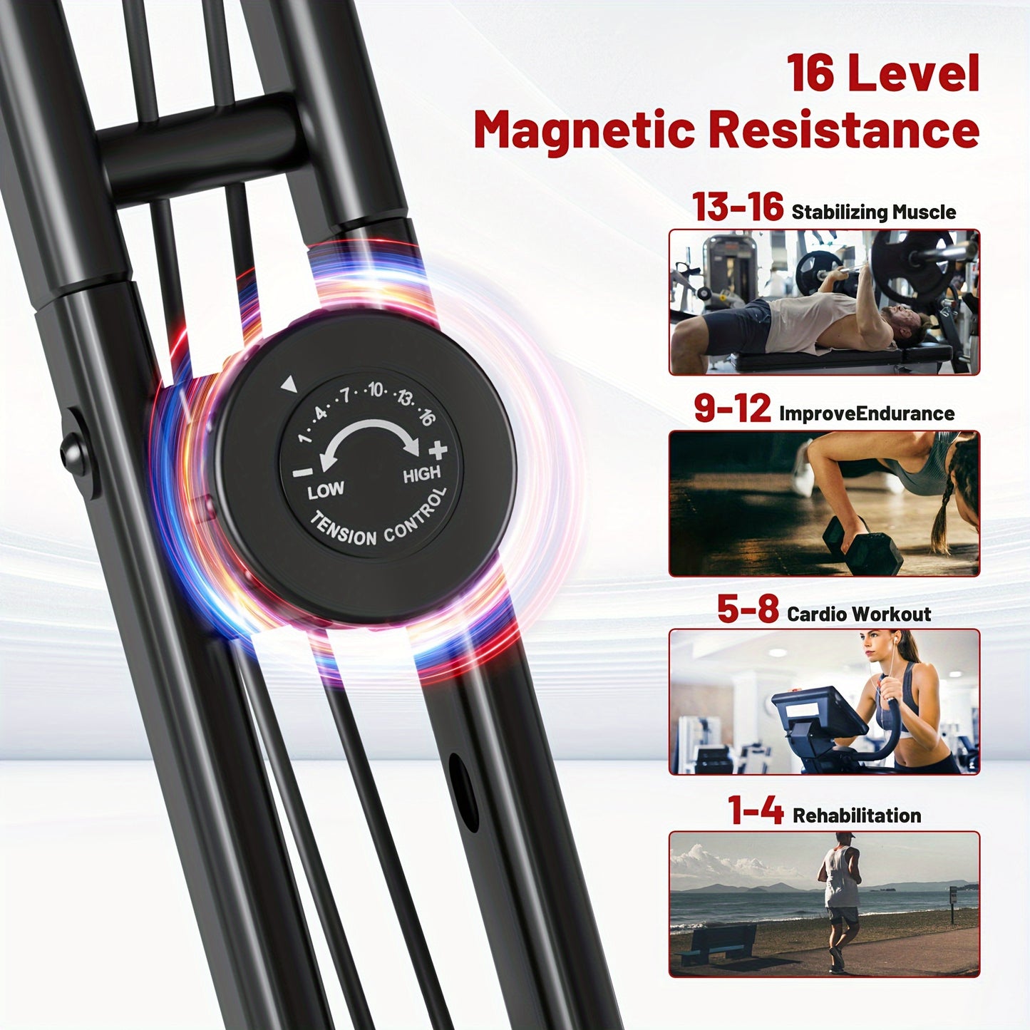 4 in 1 Multi-Functional Trainer with 16-Level Resistance