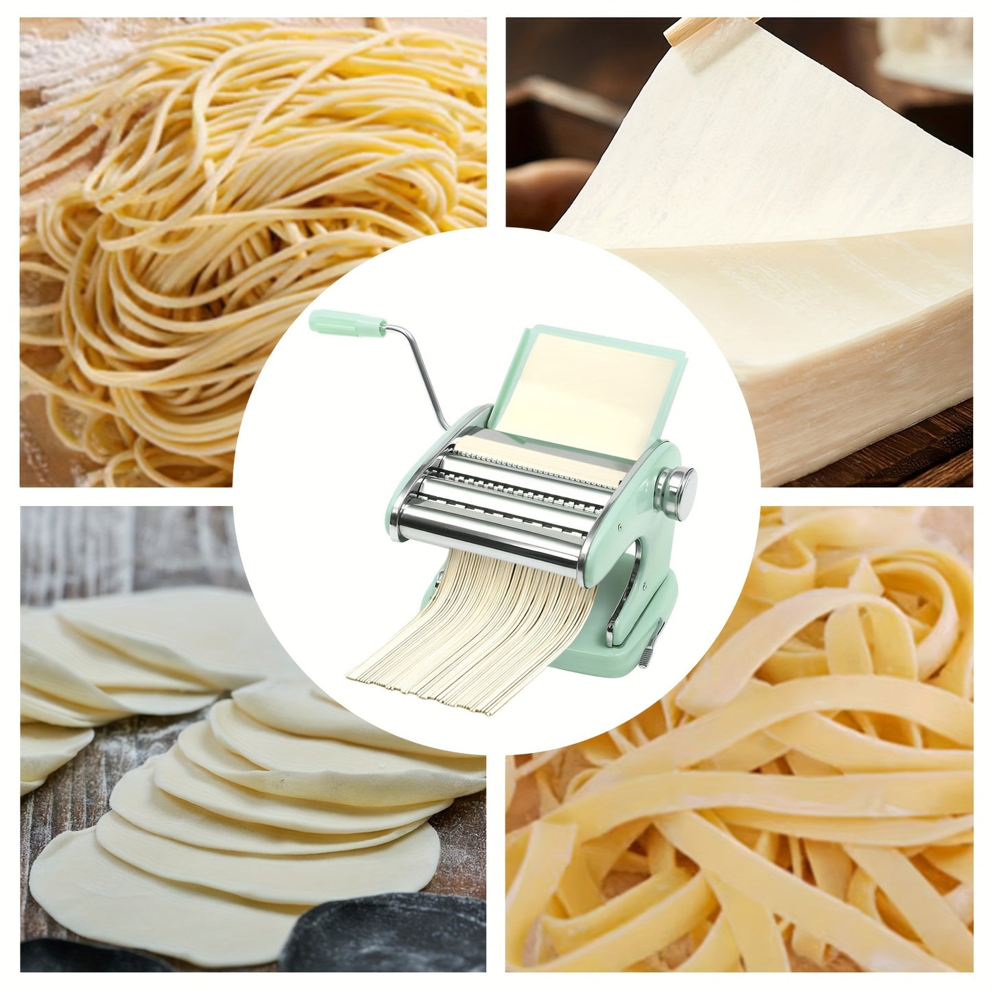 Pasta Maker Machine, With 6 Adjustable Thickness Settings