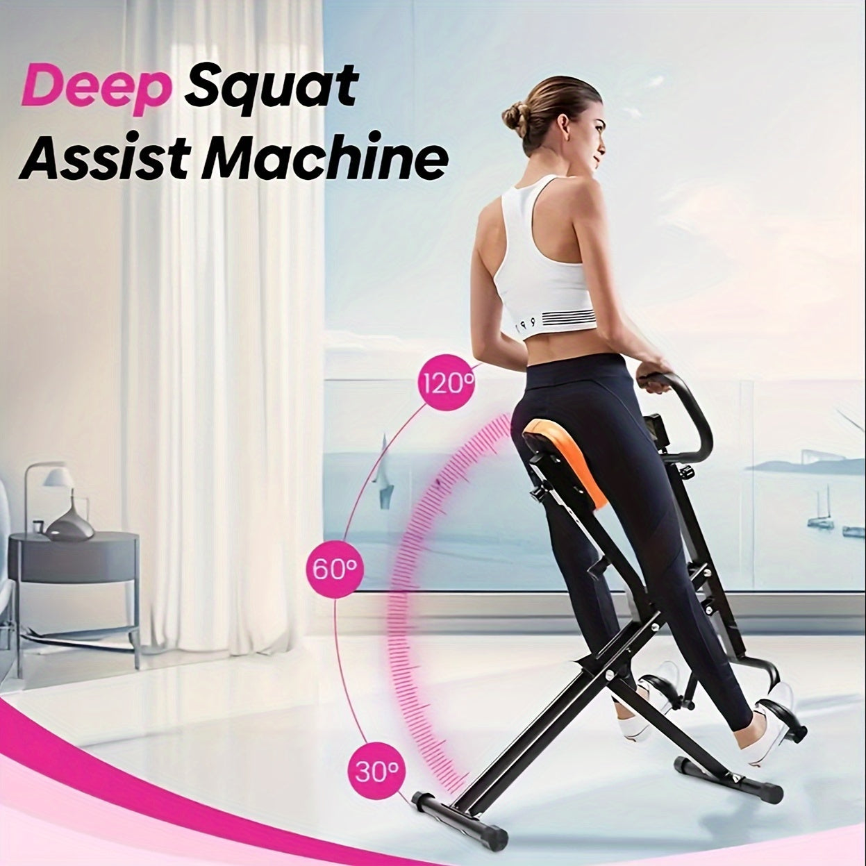 Foldable Home Gym Squat Machine Trainer