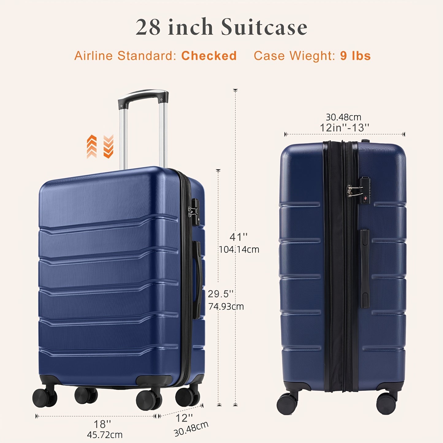 28-Inch Luggage With 4 Double Spinner Wheels - Heidi Ho Your Wellness Pro