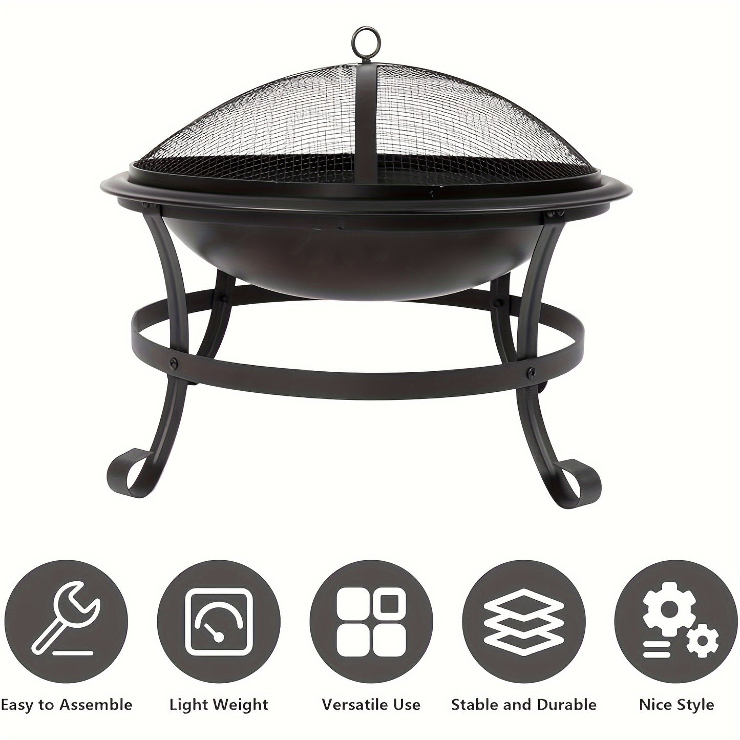 LUCKYERMORE 22'' Portable Fire Pit