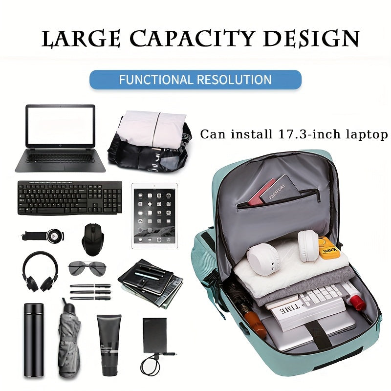 1pc Extra-Large Capacity Waterproof Laptop Backpack