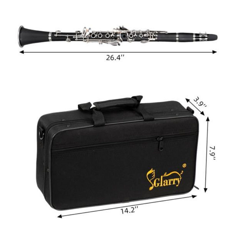 17 Keys Flat B Black Clarinet with Two Mouthpieces