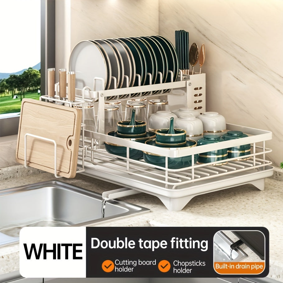 2-Tier Stainless Steel SOQO Kitchen Deluxe Dish Rack