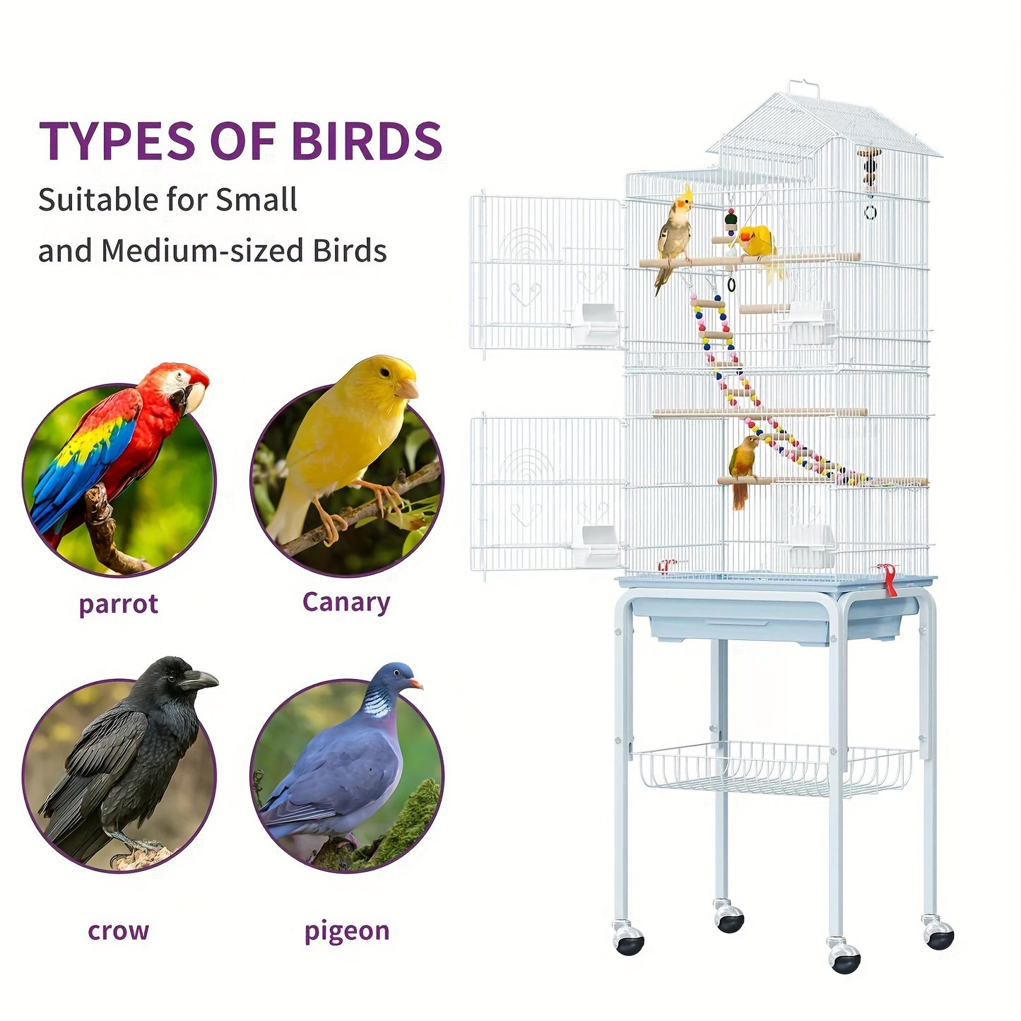 62 Inch Large Birdcage Parrot Cage