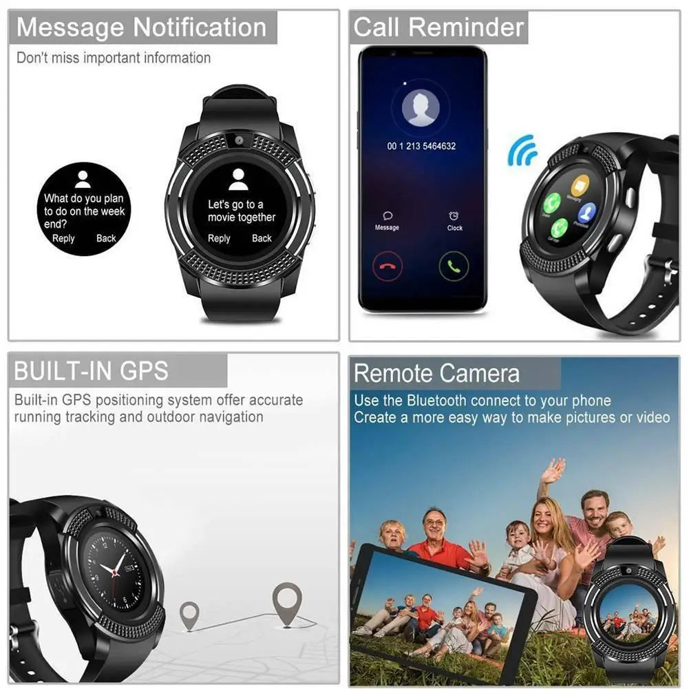 Men Sport Smart Watch Fitness Android - Heidi Ho Your Wellness Pro