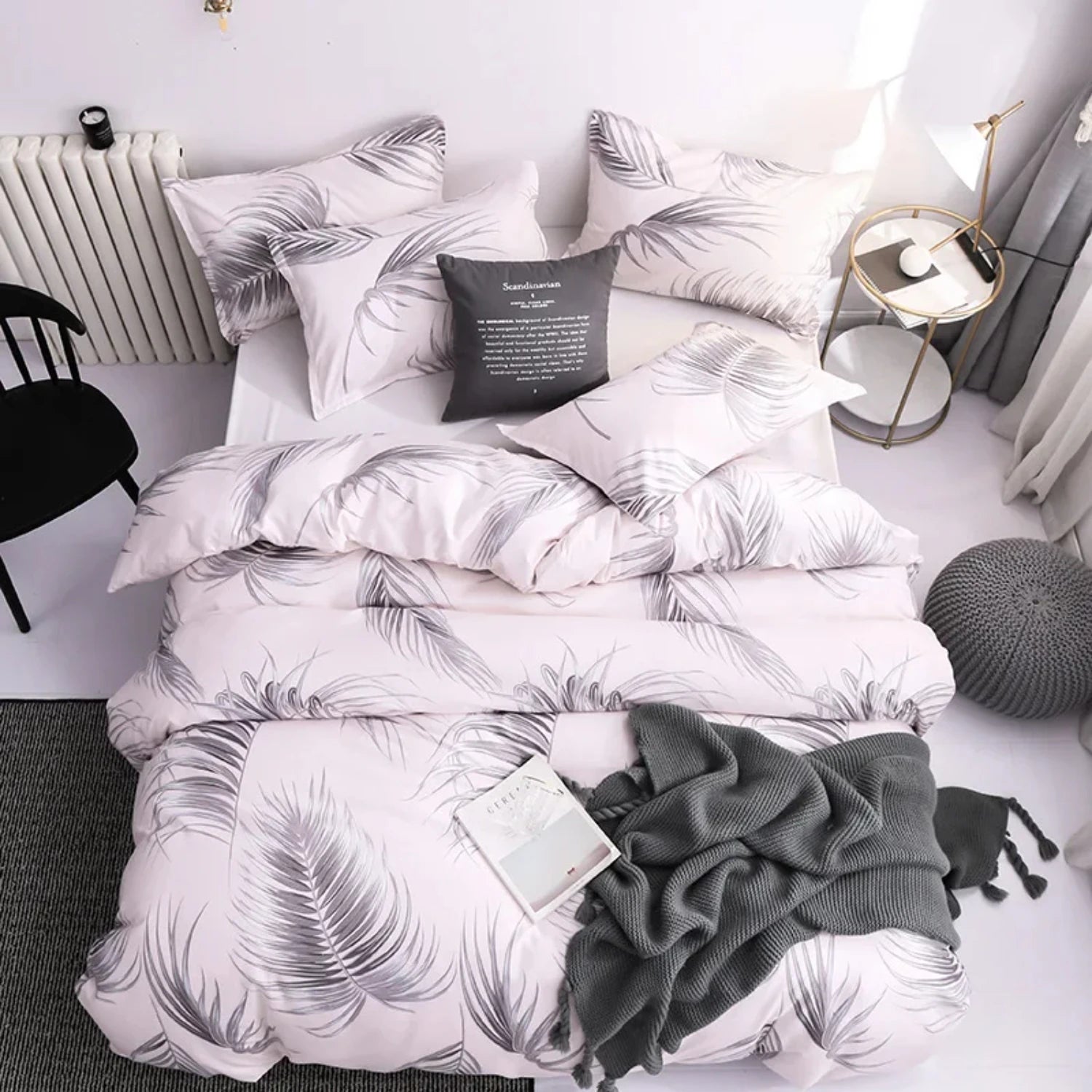 New Cozy and Stylish 3pcs Nordic Couple Duvet Cover with Pillow Case - Queen/King Size Comforter Bedding Set for Double or Singl - Heidi Ho Your Wellness Pro