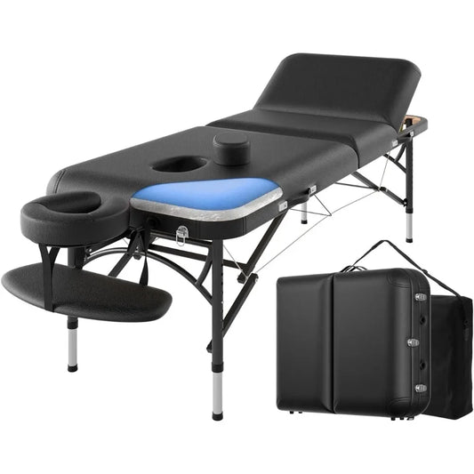 Massage Bed, 84", 1100 Lb. Capacity, Portable Lightweight Salon Spa Bed, Height Adjustable, with Carrying Case, Folding Spa Beds