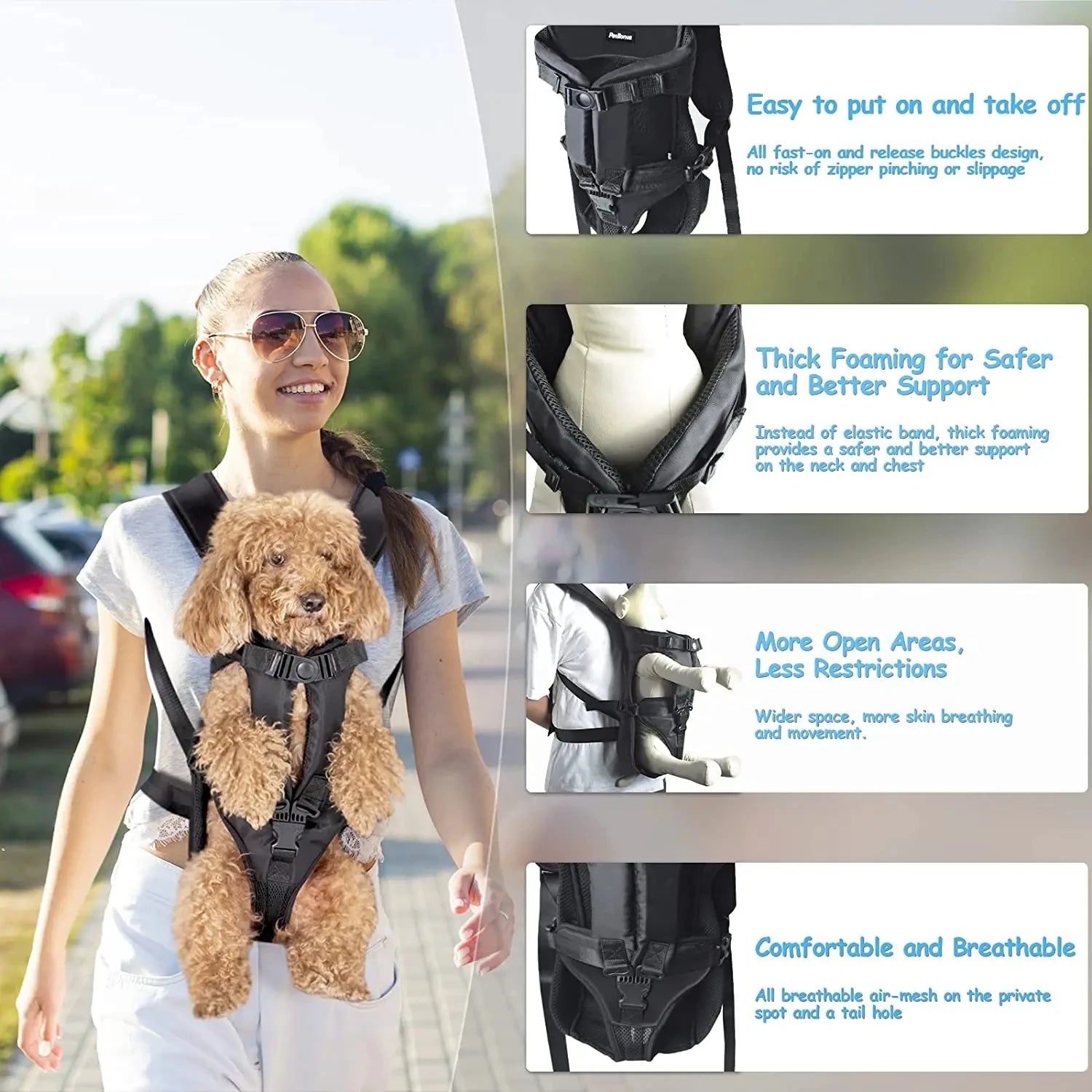 Front Travel Pet Backpack Carrier for Small Medium Dogs - Heidi Ho Your Wellness Pro