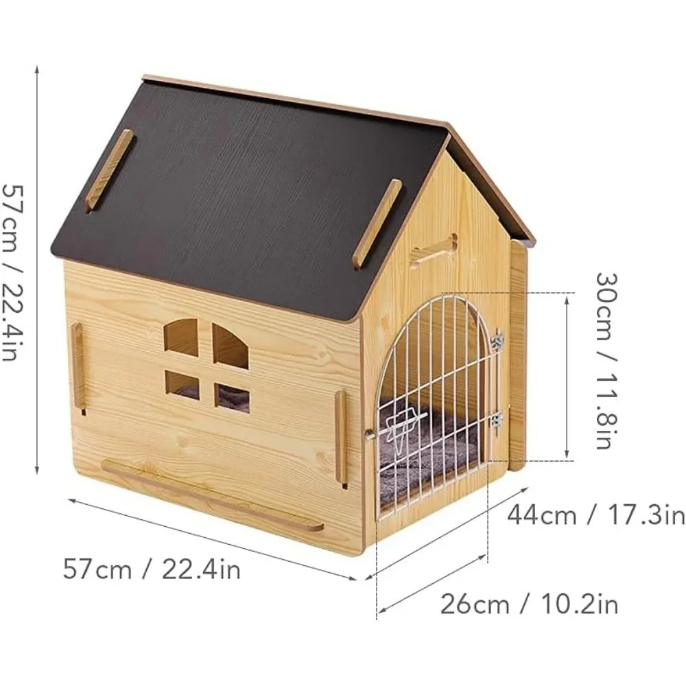 Wooden Pet House With Roof for Dogs - Heidi Ho Your Wellness Pro