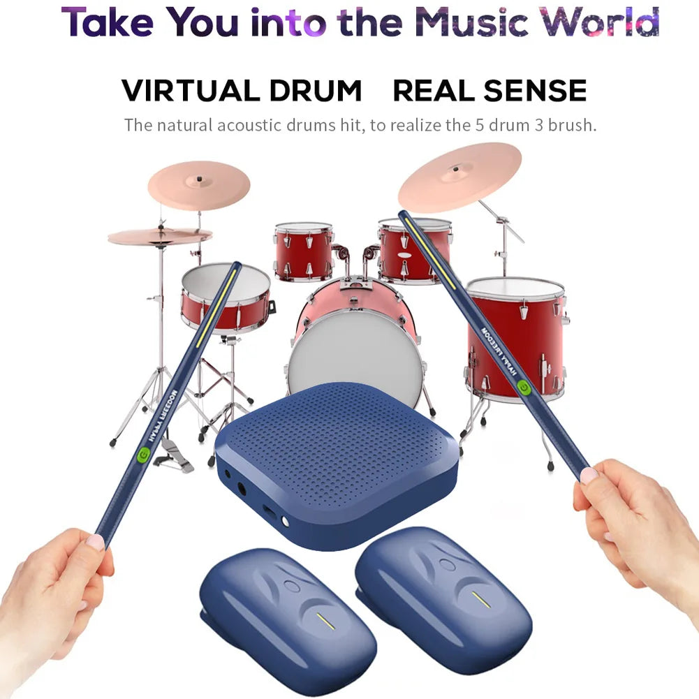 Virtual Air Drum Set Portable Electronic. - Heidi Ho Your Wellness Pro