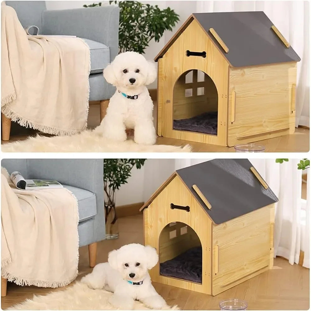 Wooden Pet House With Roof for Dogs - Heidi Ho Your Wellness Pro