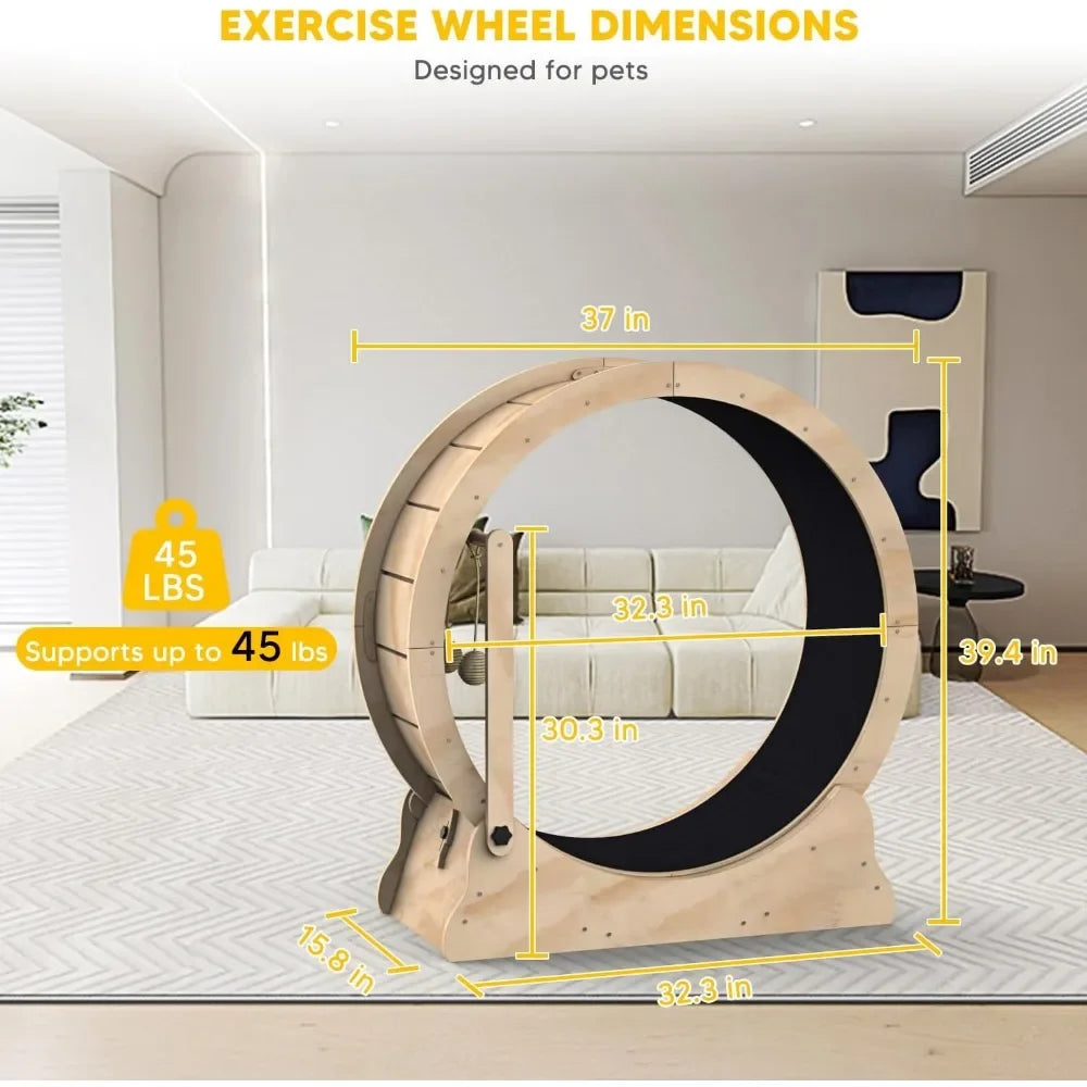 Cat Running Wheel Treadmill With Carpeted Runway - Heidi Ho Your Wellness Pro