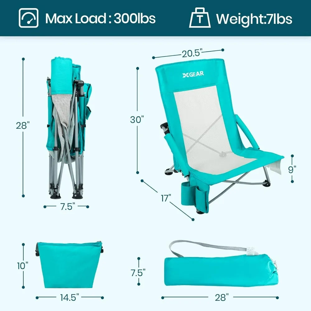 High Back Folding Beach Chair - Heidi Ho Your Wellness Pro