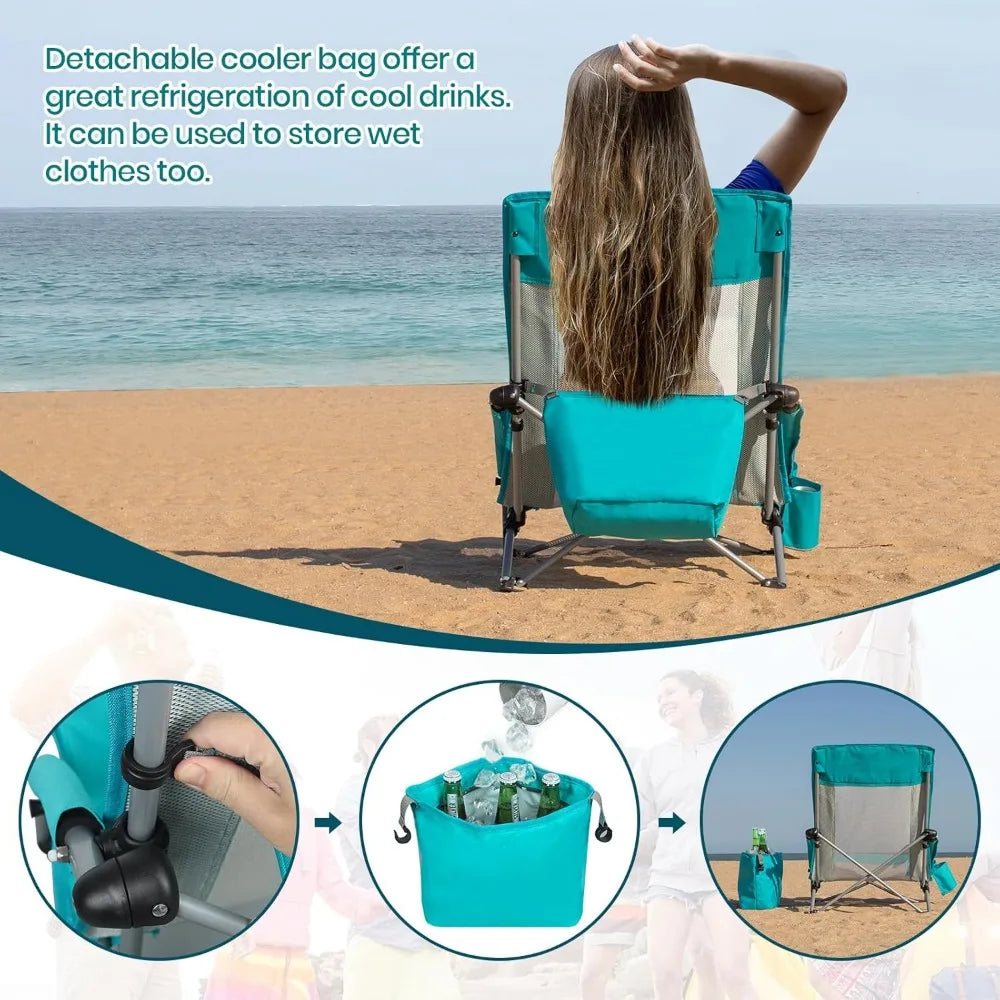 High Back Folding Beach Chair - Heidi Ho Your Wellness Pro