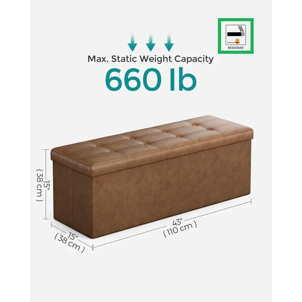 43" Storage Ottoman Bench - Heidi Ho Your Wellness Pro