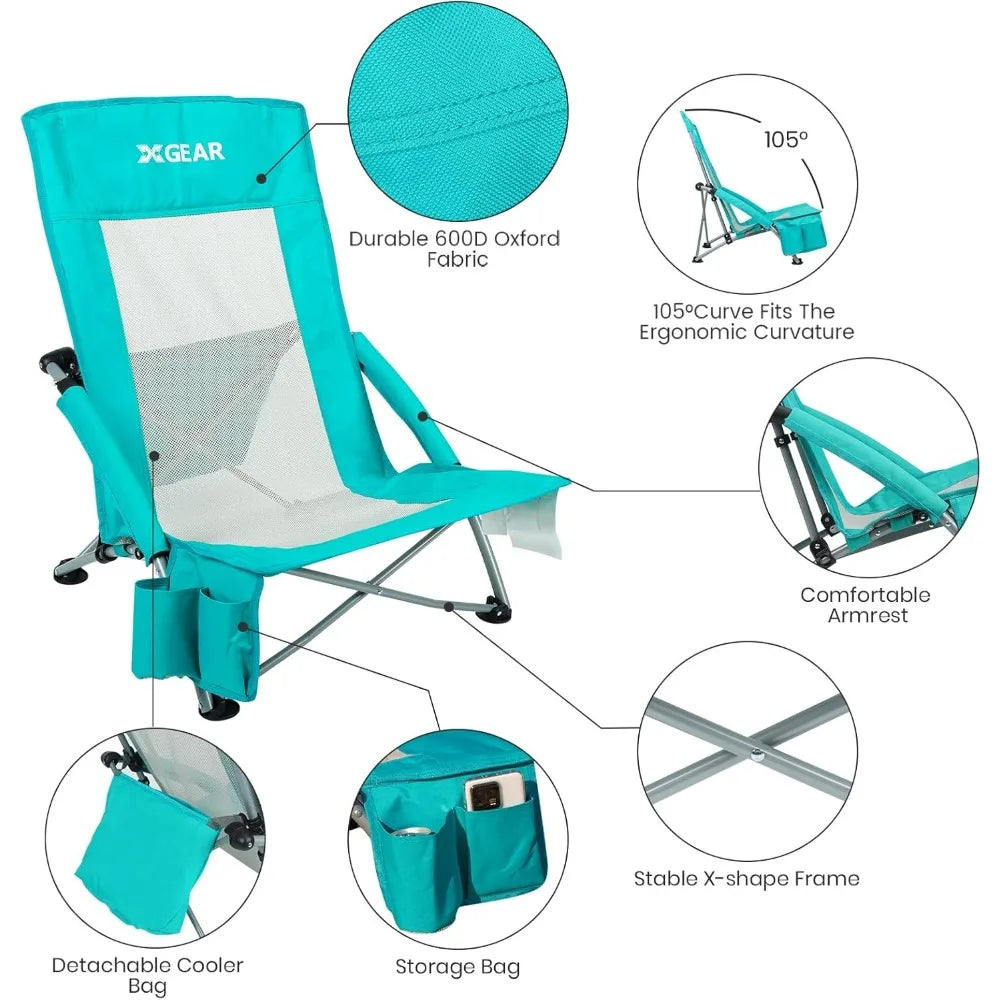 High Back Folding Beach Chair - Heidi Ho Your Wellness Pro