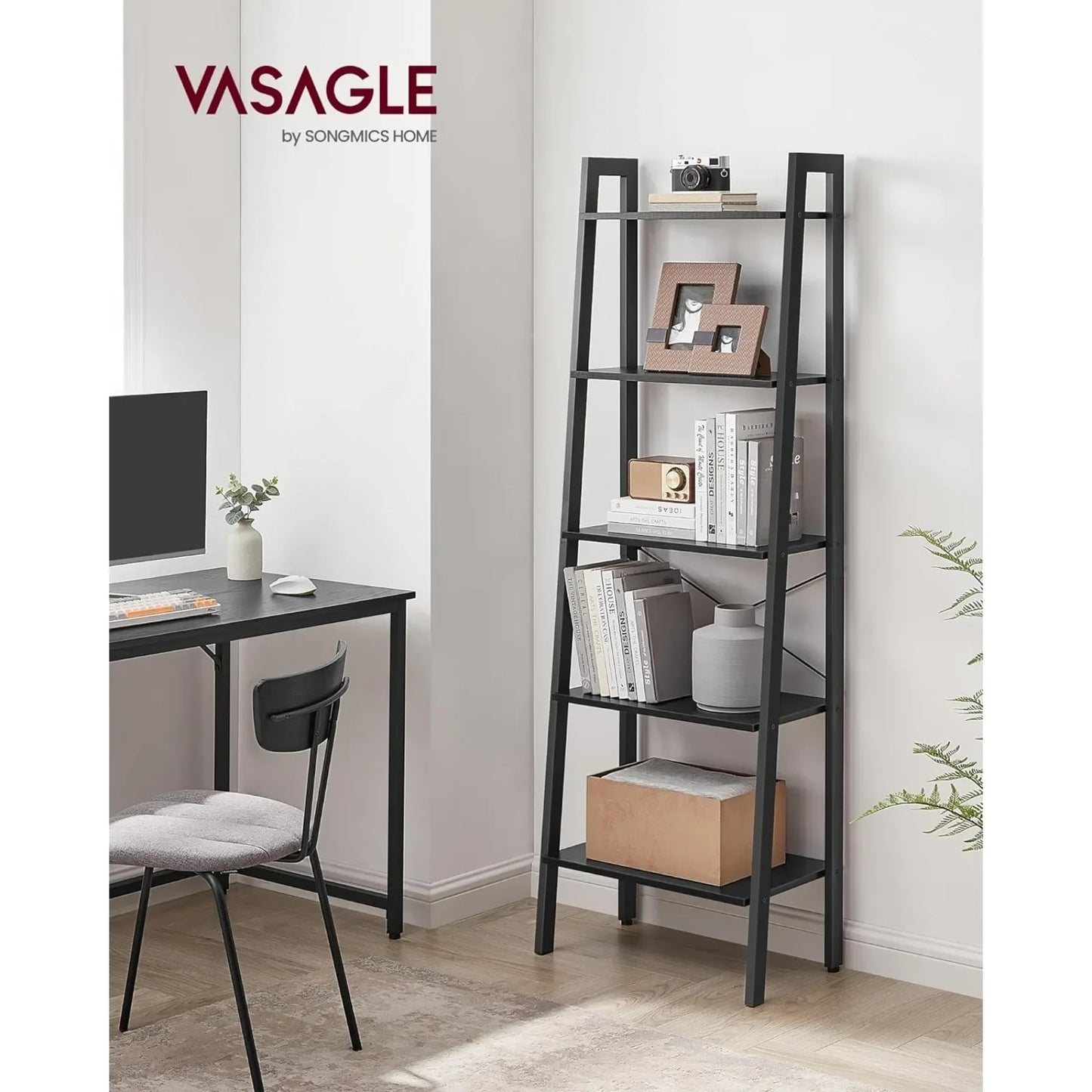 USVASAGLE Ladder Shelf, 5-Tier Bookshelf - Heidi Ho Your Wellness Pro