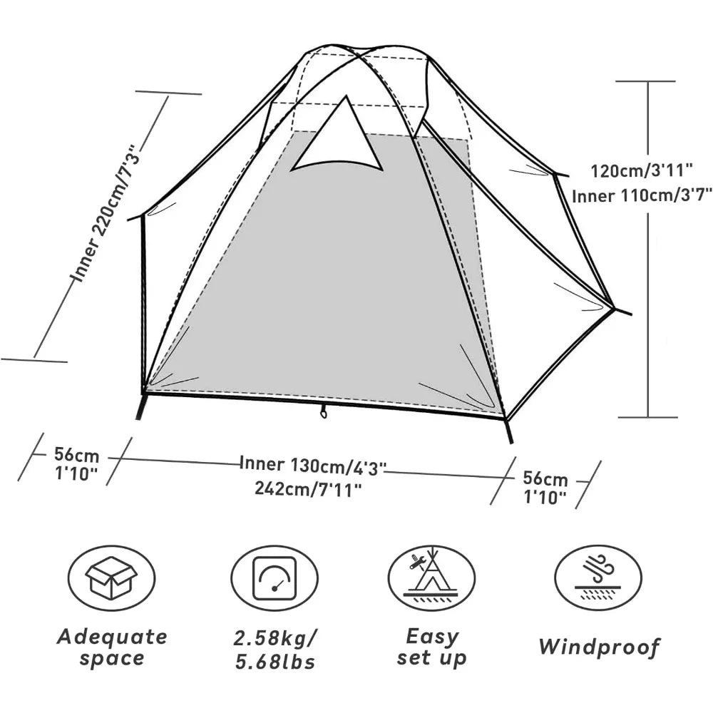 Canopy Tent Camping Tent 2/3/4 Person. - Heidi Ho Your Wellness Pro