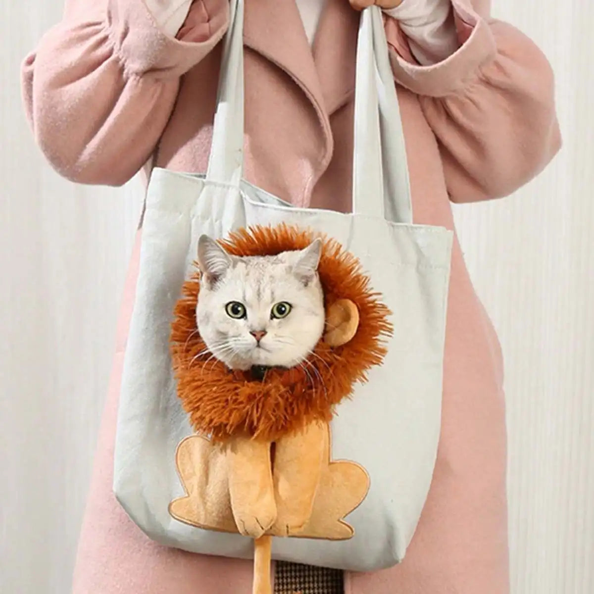 Cute Lion Shaped Canvas Pet Shoulder Bag - Heidi Ho Your Wellness Pro