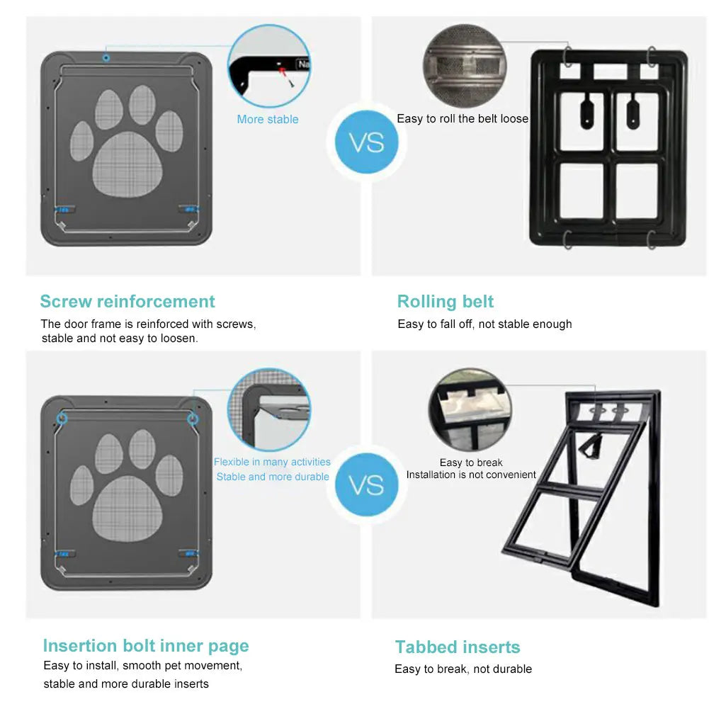 Pet Door Anti Bite Outdoor Dogs Cats Window Gate Outdoor Function Gates & Ramps Window Safety Self-Closing Flap Gate - Heidi Ho Your Wellness Pro