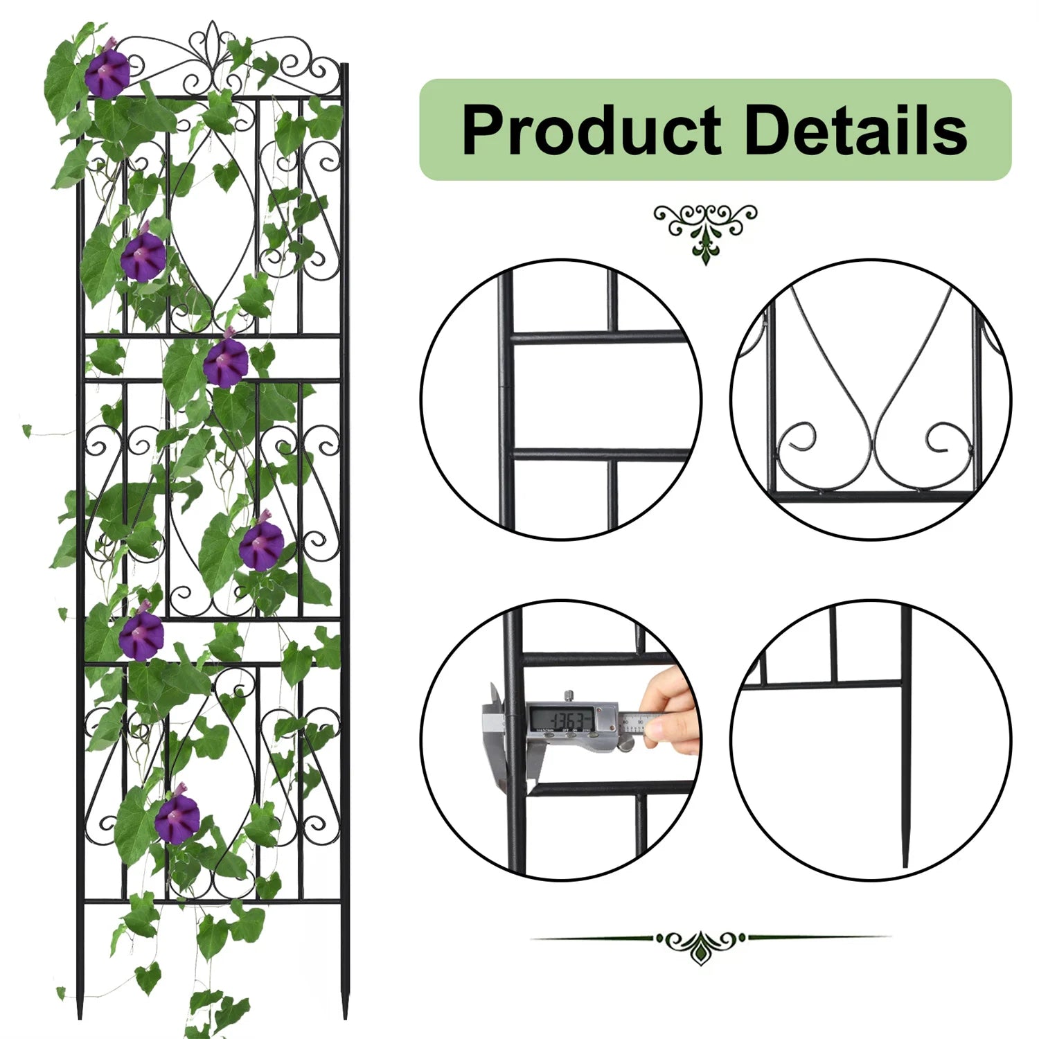 2PCS Tall Metal Garden Trellis Fence - Heidi Ho Your Wellness Pro