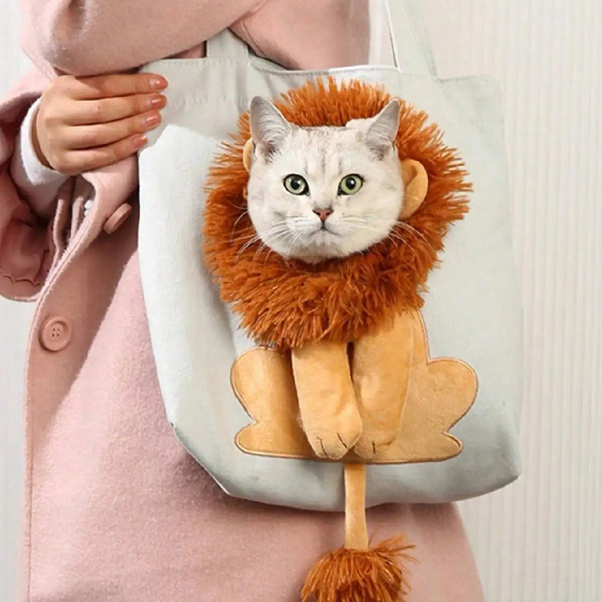 Cute Lion Shaped Canvas Pet Shoulder Bag - Heidi Ho Your Wellness Pro