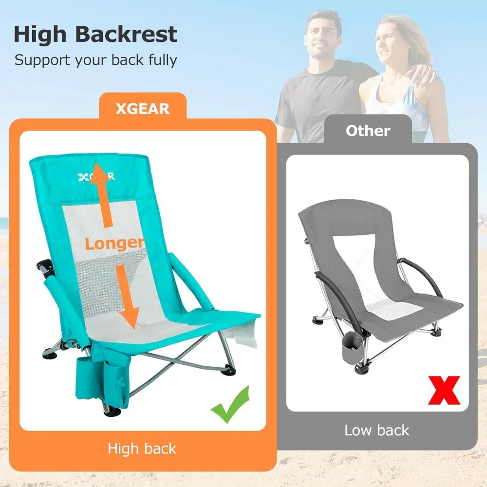 High Back Folding Beach Chair - Heidi Ho Your Wellness Pro