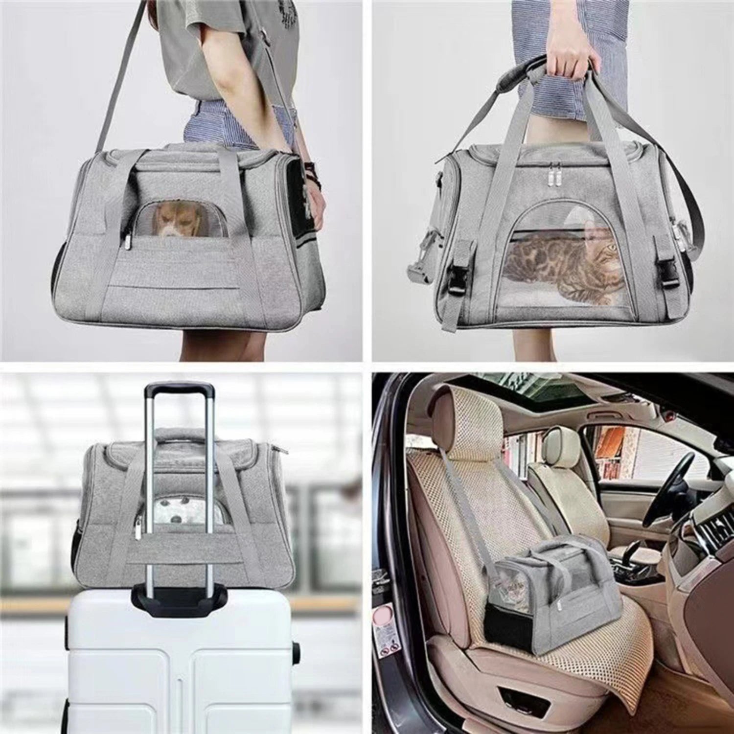 New Adjustable Convenient Spacious Soft-Sided Pet Carrier Backpack - Comfortable for Small Dogs and Cats on Long Journeys - Effo - Heidi Ho Your Wellness Pro