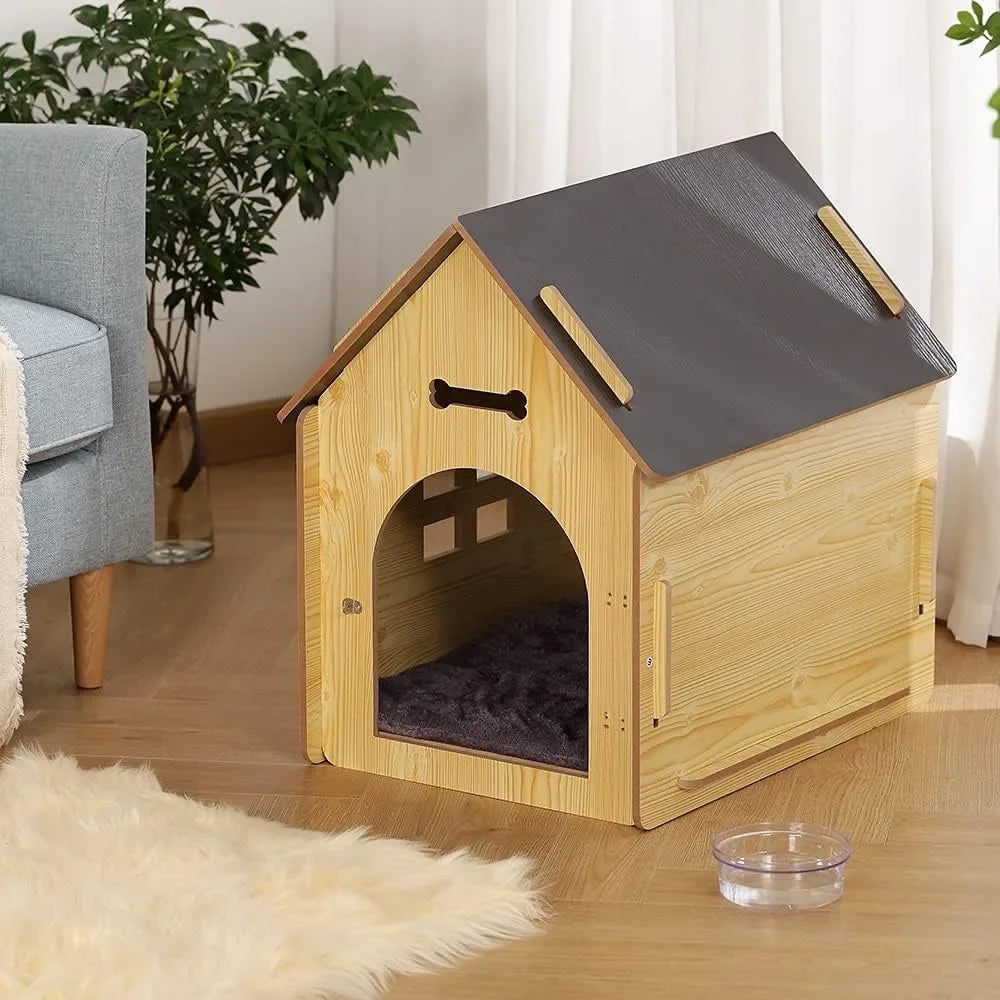 Wooden Pet House With Roof for Dogs - Heidi Ho Your Wellness Pro