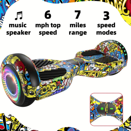 SIMATE 6.5" Hoverboard with Colorful LED Lights