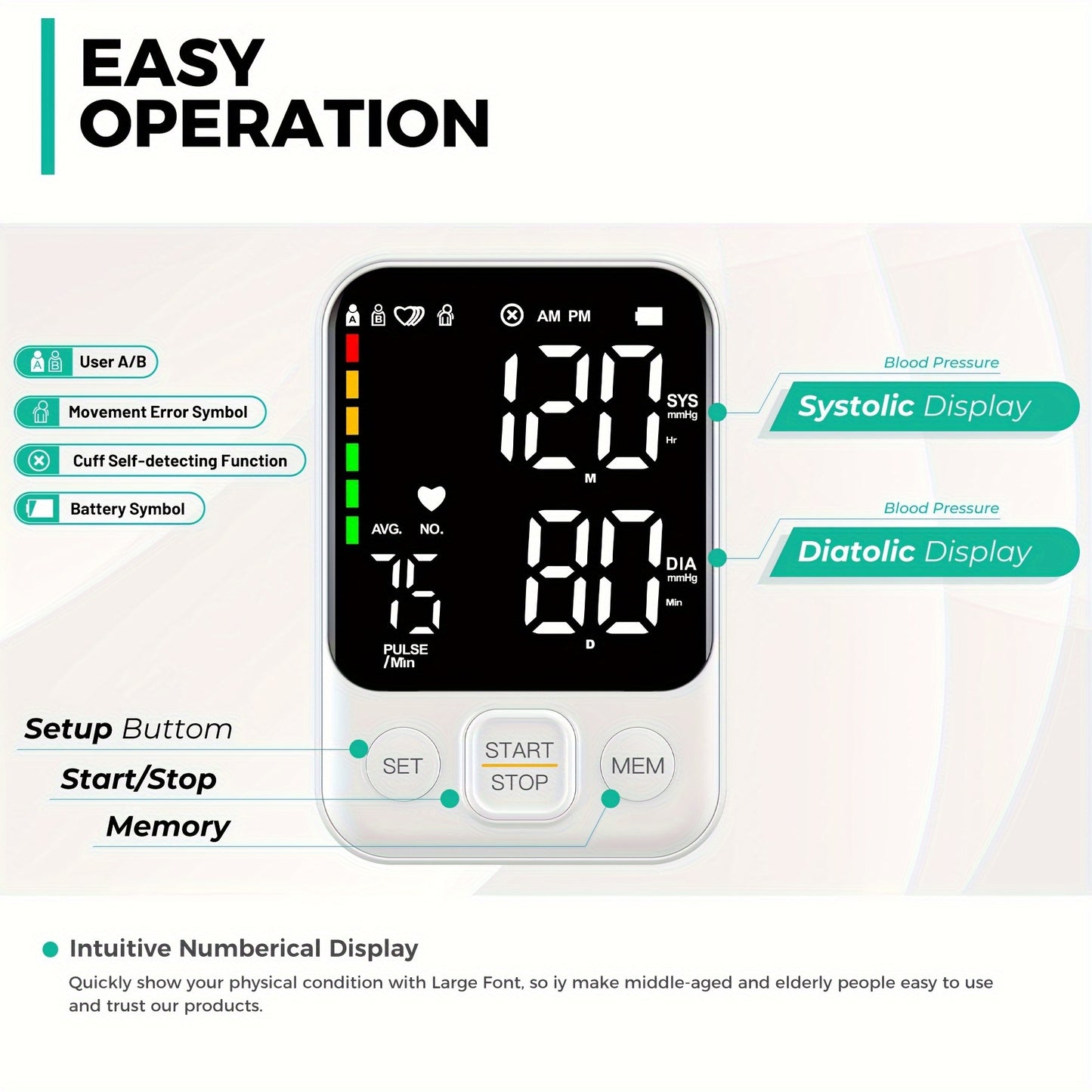 Blood Pressure Monitor Accurate Digital