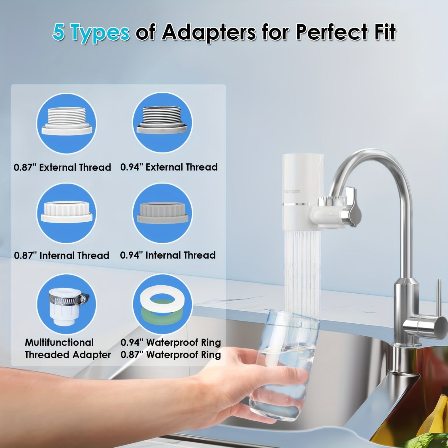 Faucet Water Purifier With 5-level Activated Carbon Filter