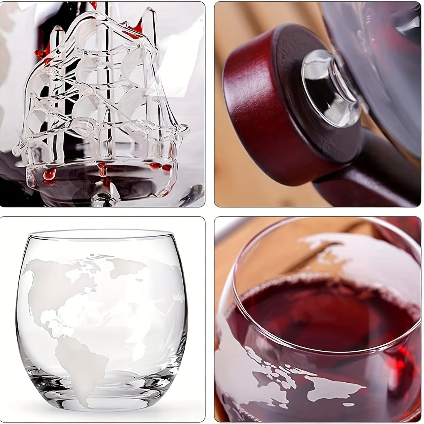 1000ML Whiskey Globe Decanter Set