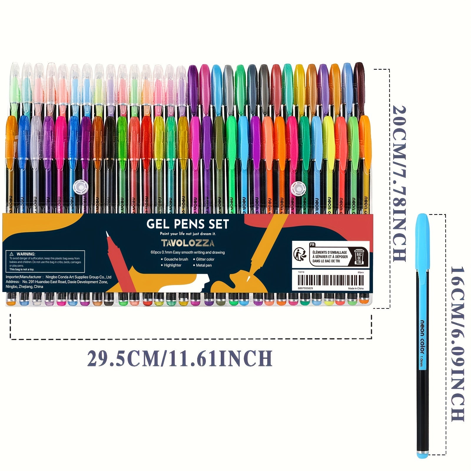 60pcs Vibrant Gel Pen Set - Heidi Ho Your Wellness Pro