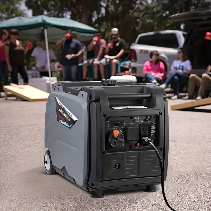 Silent Generator, Portable Power Station 2000-4000W Inverter Generator, 120V AC Outlet, Silent Operation, CO Safety Alarm, Ideal For Camping & Home Use, Emergency Power Supply.