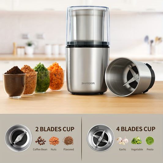 2-Bowl Electric Coffee Grinder Set