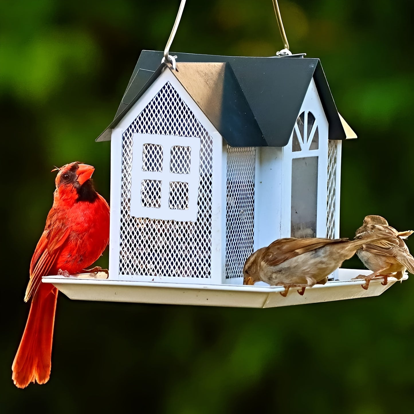 Large Capacity Triple Feeder Bird Feeder House